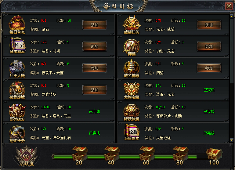 第1游戏传奇国度每日目标 第1游戏传奇国度每日目标